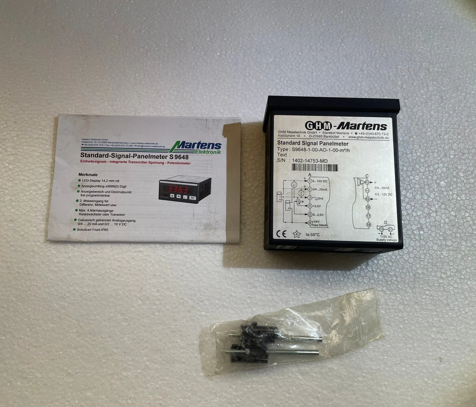 GHM-Martens Standard Signal Panel Meter S9648-1-00-A0-1-00-M3/H